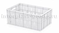Ящик для молока, мяса, овощей и фруктов малая перфорация дно сплошное белый