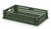 Ящик (лоток) для хлеба, овощей и фруктов перфорированный зеленый, 740х465х145 мм