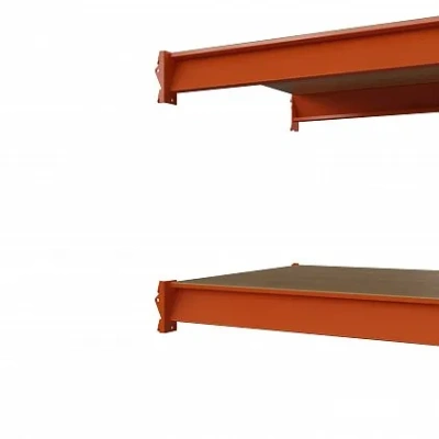 Секция приставная стеллажа металлического Оптима, 3500x1530x785 мм. Полки: 6 шт. фанера