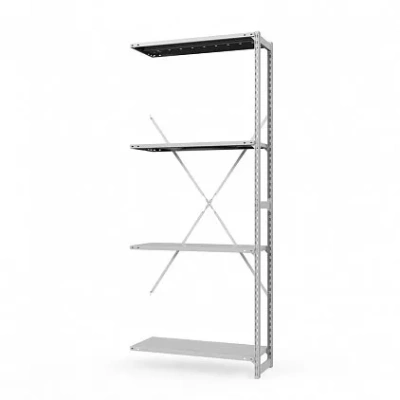 Секция приставная стеллажа металлического ТСУ Универсал, 2000x1060x600 мм. Полки: метал. перф. усил. 4 шт.