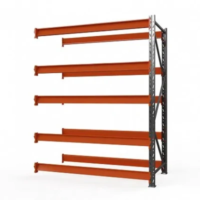 Секция приставная стеллажа металлического Оптима, 3500x1250x785 мм. Полки: 5 шт. без настила