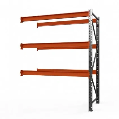 Секция приставная стеллажа металлического Оптима, 2000x2500x785 мм. Полки: 3 шт. без настила